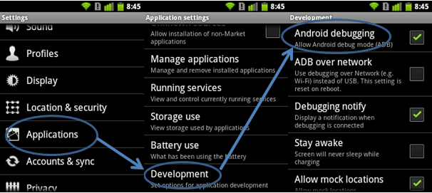 Enable USB Debugging Mode for Android