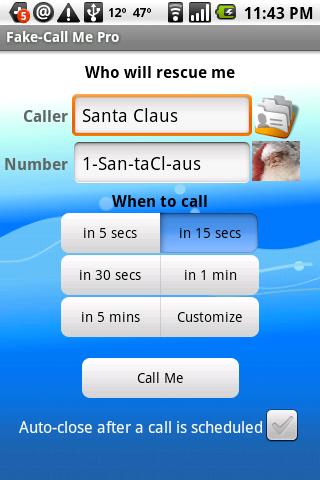 fake call me pro settings