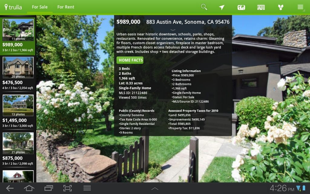 Find places for sale