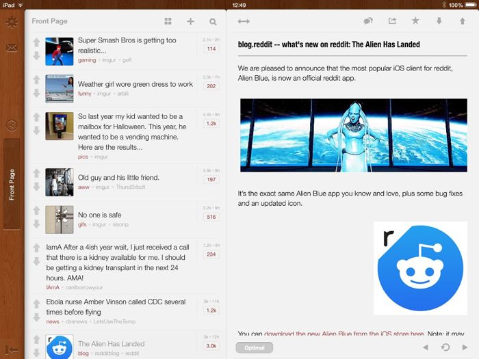 Official Reddit App Released on iOS - When Will Android Users Get Alien Blue?